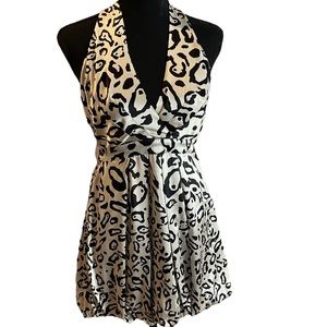Bebe black and white print dress XXS